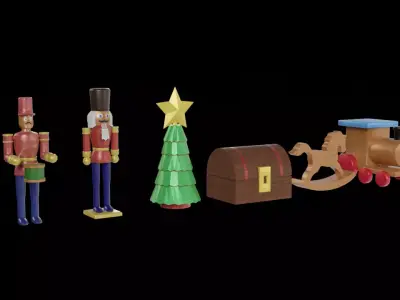 Christmas Toys Low-poly 3D model