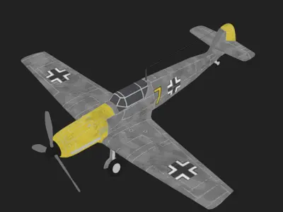Bf-109 Airplane Low-poly 3D model