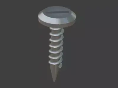 Simple Flat Head Screw Free 3D model