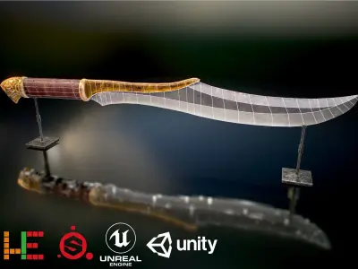 HIE Game Ready Dagger D180206 Low-poly 3D model