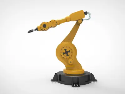 Industrial robot arm Low-poly 3D model order