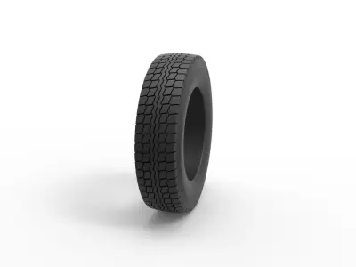 Semi truck tire 6 Scale 1 to 25 3D print model