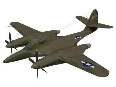 McDonnell XP-67 Bat 3D model
