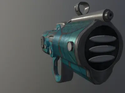 Futuristic Cannon Gun Low-poly 3D model
