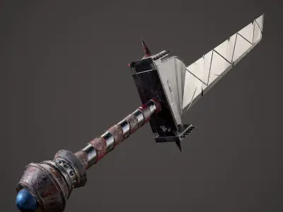 Spiked Fantasy Sword Free low-poly 3D model