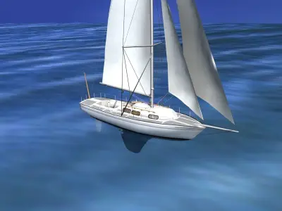 30 Foot Sailboat V16 3D model