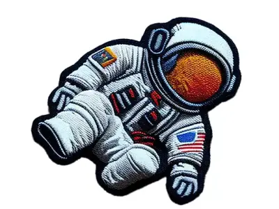 Astronaut embroidered patch v8 Low-poly 3D model