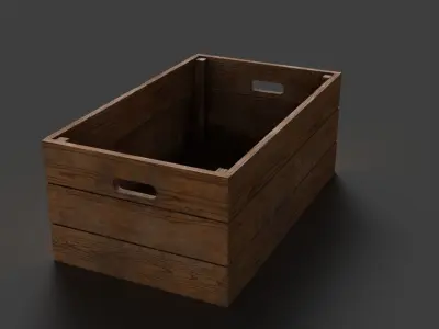 wooden crate Low-poly 3D model order