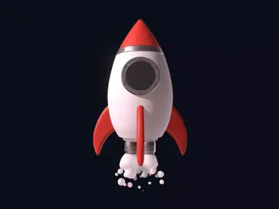 3d Rocket model Low-poly 3D model