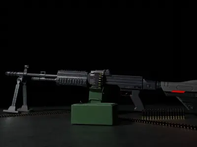 DPR LMG Low-poly 3D model
