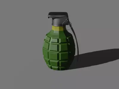 Low Poly Grenade Textured and Not Textured Free low-poly 3D model