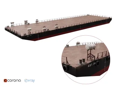 Barge Flat top  3D model