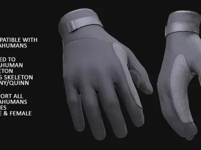 Rescue Gloves 90 - All MH Bodies - UE5 Skeletons - Rigged Low-poly 3D model