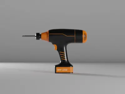 generic cordless drill Pbr Low-poly 3D model