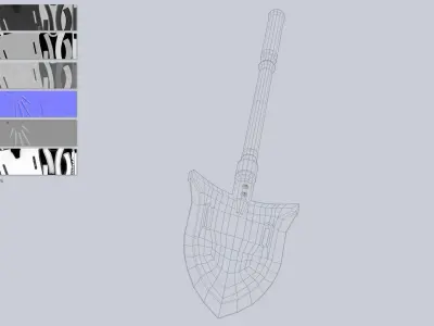 Combat shovel Low-poly 3D model buy