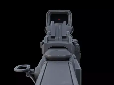 Sci-Fi Droid SMG Model Futuristic Submachine Gun Game Ready Low-poly 3D model