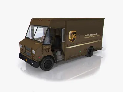 Mail Trucks Collection Low-poly 3D model