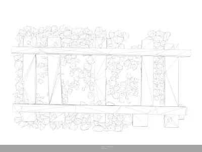 Stylized Orc Wooden Archway Game Ready - AI Low-poly 3D model