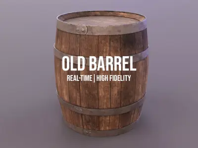 Old Barrel Low-poly 3D model