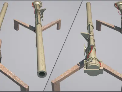 106mm M40 recoilless rifle Low-poly 3D model