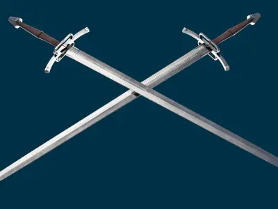 bastard sword Low-poly 3D model