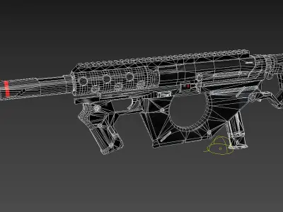 Futuristic submachinegun concept 3D model