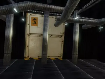 Factory room with pipes in it Low-poly 3D model