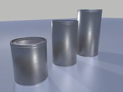 Aluminium barrels  Low-poly 3D model