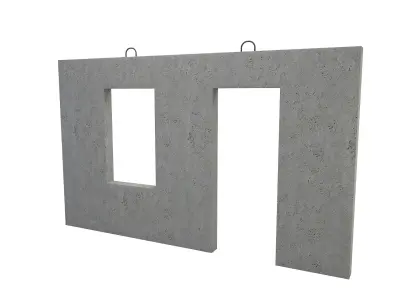 Concrete Wall Facade 3D model buy