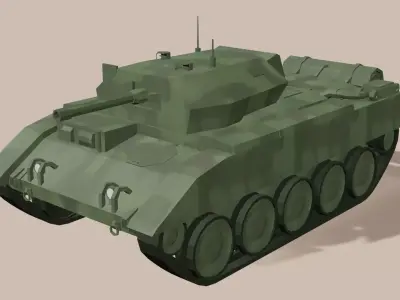 Tank inspired in British Crusader Tank Low-poly 3D model