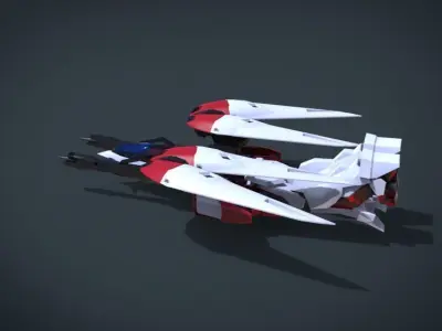 Wing 01x SpaceShip Low-poly 3D model