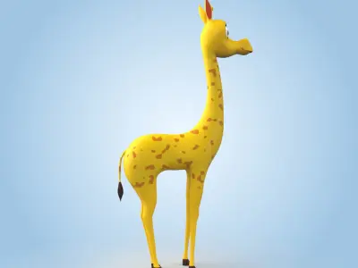 Giraffe cartoon 3D model