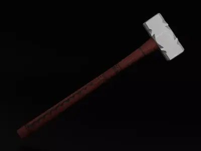 Low Poly Hammer  Game Ready Blender Unity Unreal Low-poly 3D model