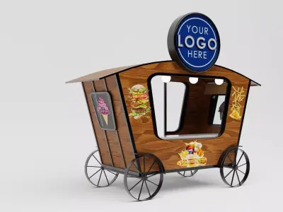 Shop Stop Food Stand Low-poly 3D model