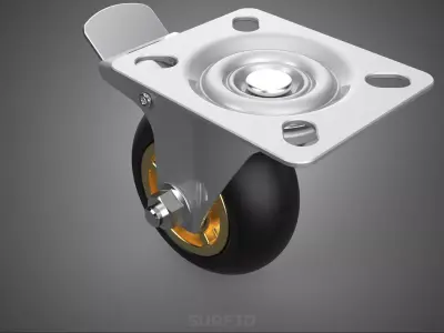 HEAVY DUTY SWIVEL CASTER CASTOR ROLLER WHEEL TIRE BRAKE LOCK IN 3D model
