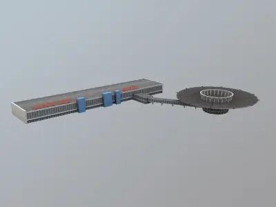 Airport Terminal UUEE Terminal Glass Low-poly 3D model