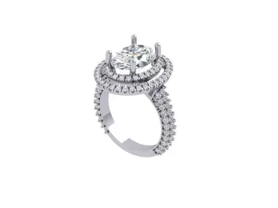 Oval Art Deco Ring 3D print model 18