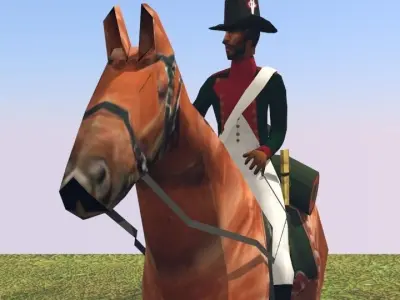Black Dragoon  LOW POLY Napoleonic wars Low-poly 3D model