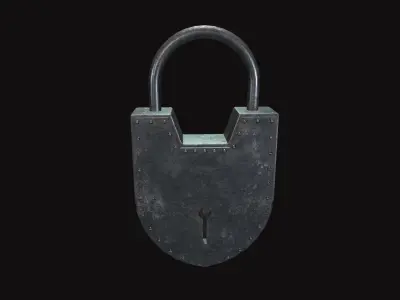  Medieval Pad Lock Low-poly 3D model