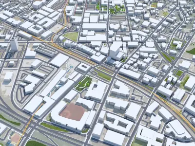 Durham North Carolina USA Low-poly 3D model