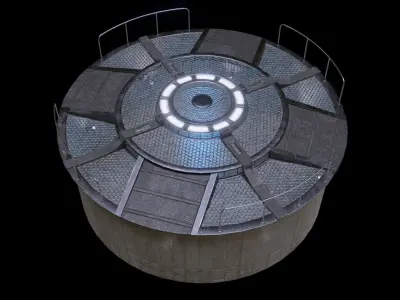 Sci Fi Main Deck Low-poly 3D model