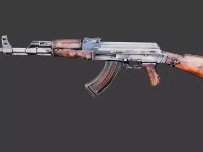 AK47 GUN WEAPON Low-poly 3D model
