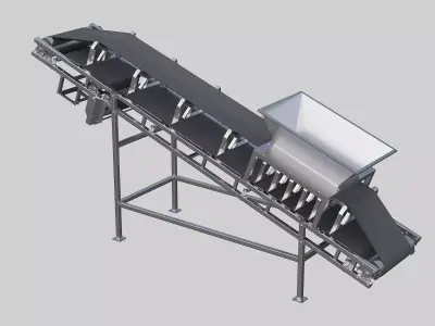 Bulk material conveyor belt 3D model