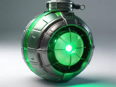 Futuristic Plasma Grenade 3D Model 3D model