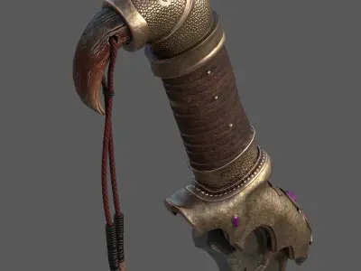 sword game ready Free low-poly 3D model