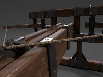 Medieval Ballista Game-ready  Low-poly 3D model