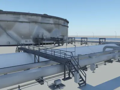 Oil Gas refinery 3D model  3D model