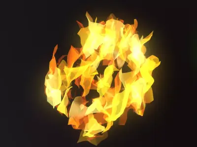 YELLOW RED Flames shapekeys FBX 3D model