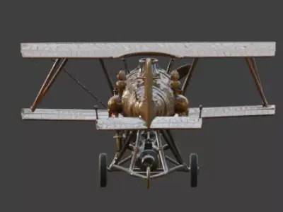 Stylized 3D Steampunk Vertical Takeoff Aircraft Low-poly 3D model