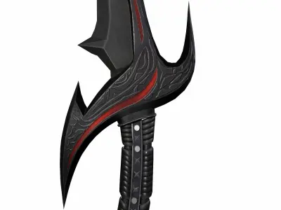 Dark knife 3d game model low poly Low-poly 3D model